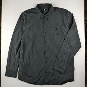 DC Shoes Striped Long Sleeve Button-Up Shirt Mens XXL Skate Streetwear Casual